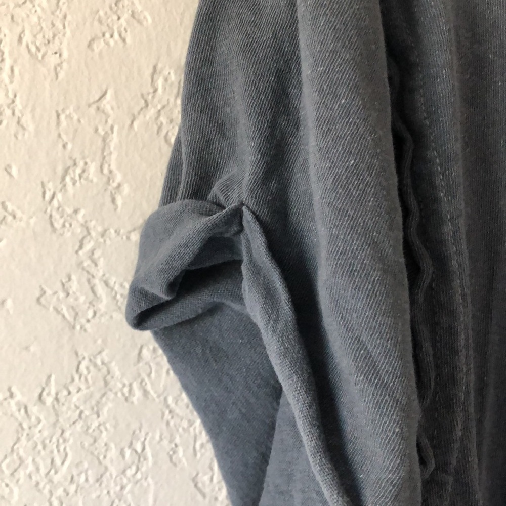 Free People Washed Slate Gray Short Sleeve Peplum Tee - Picture 4 of 4